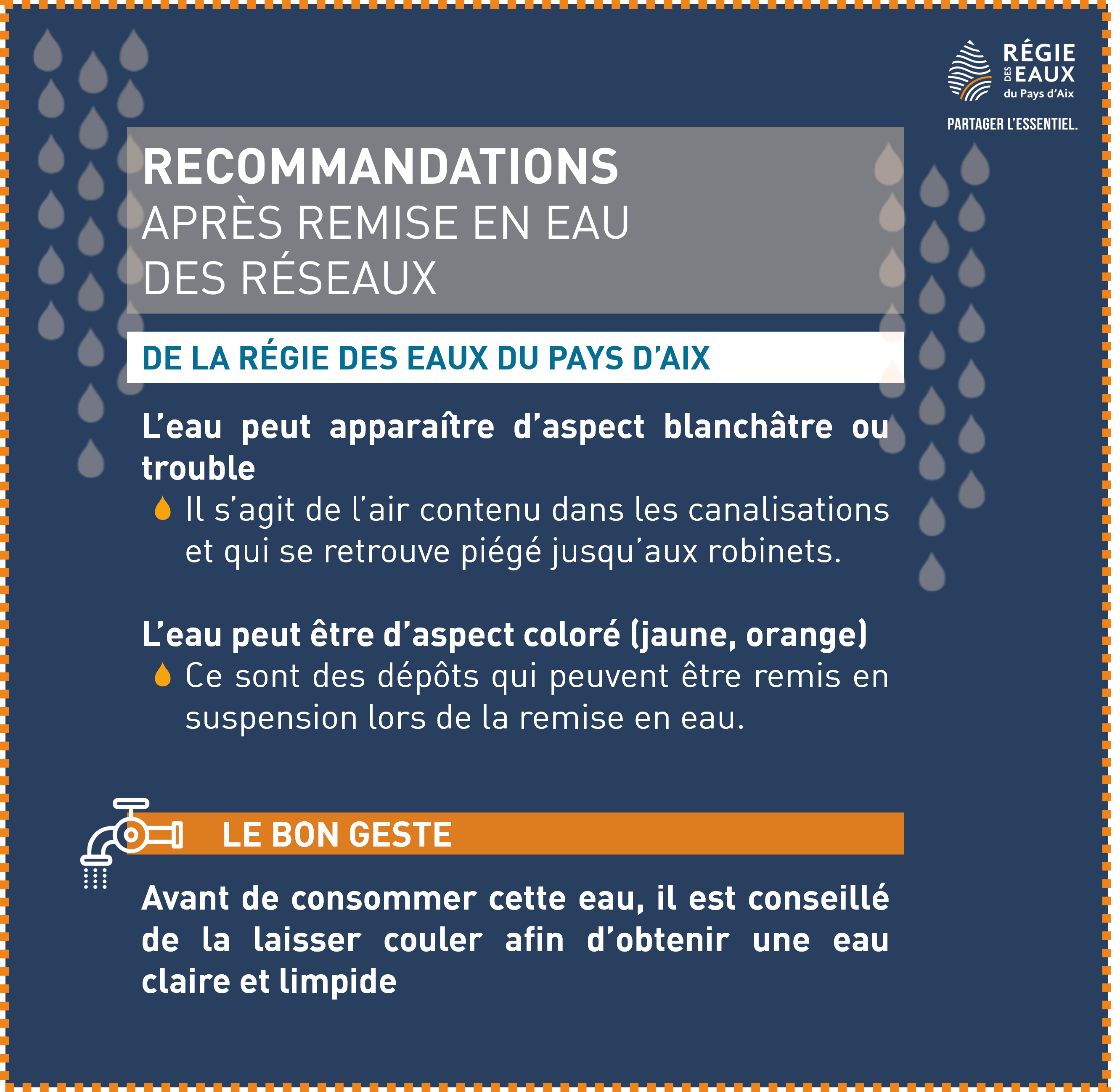 bon-geste-remise-en-eau Le bon geste lors de la remise en eau des réseaux